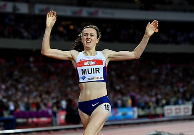 Laura Muir poster with hanger