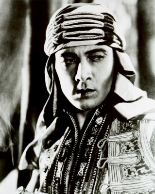 Rudolph Valentino poster with hanger