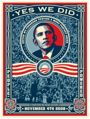 Obama poster with hanger