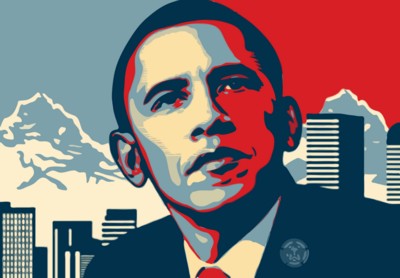 Obama metal framed poster