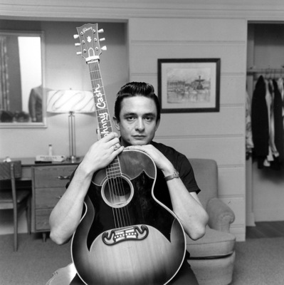 Johnny Cash poster with hanger