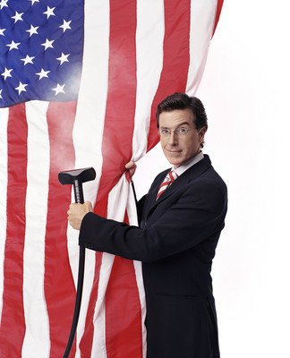 Stephen Colbert poster with hanger