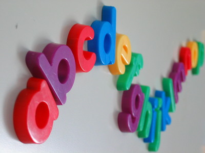 Alphabet poster with hanger