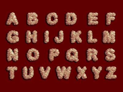 Alphabet wood print