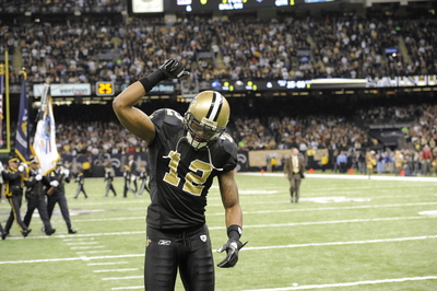 Marques Colston poster with hanger