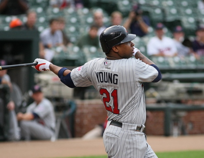 Delmon Young poster with hanger