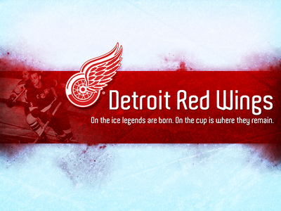Detroit Red Wings wooden framed poster