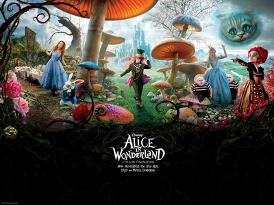 Alice In Wonderland poster with hanger