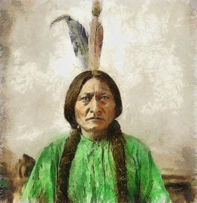 Sitting Bull poster with hanger
