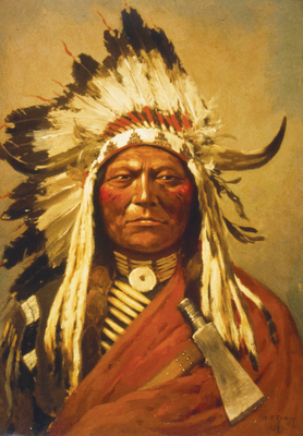 Sitting Bull wooden framed poster