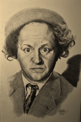 Larry Fine poster with hanger