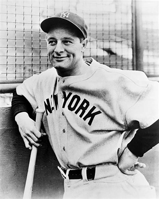Lou Gehrig poster with hanger