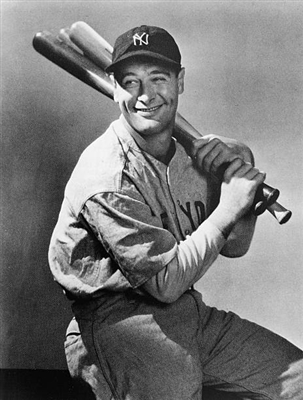 Lou Gehrig wooden framed poster