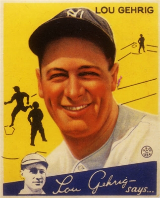 Lou Gehrig metal framed poster
