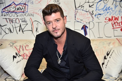 Robin Thicke poster with hanger