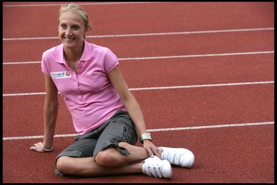 Paula Radcliffe poster with hanger
