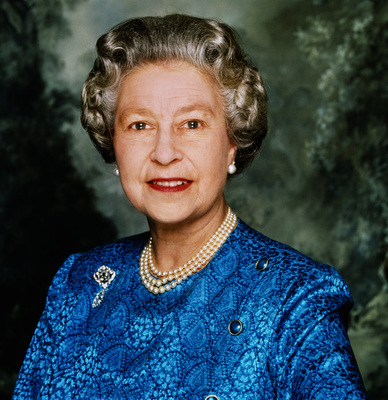 Queen Elizabeth II poster with hanger