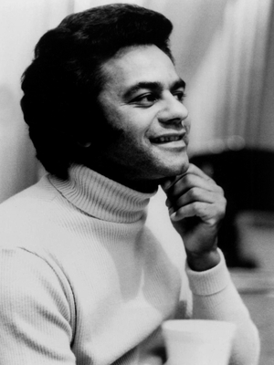 Johnny Mathis poster with hanger
