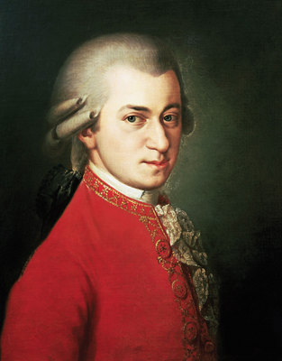 Wolfgang Amadeus Mozart wooden framed poster