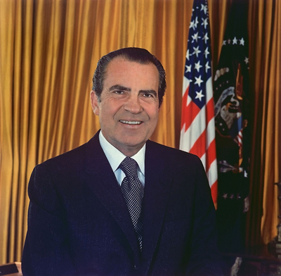 Richard Nixon wooden framed poster