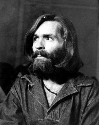 Charles Manson poster with hanger