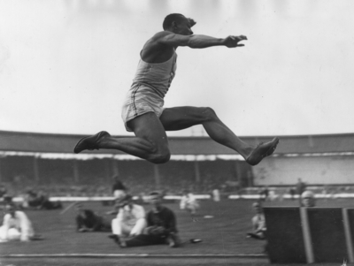 Jesse Owens metal framed poster