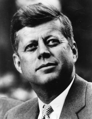 John F. Kennedy poster with hanger