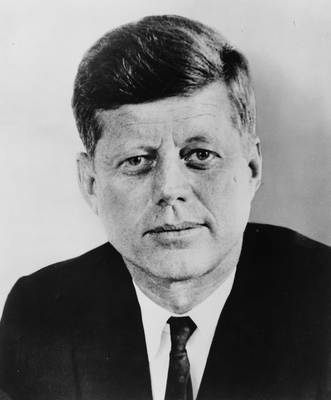 John F. Kennedy wooden framed poster