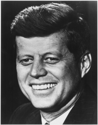 John F. Kennedy wooden framed poster
