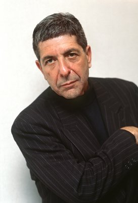 Leonard Cohen poster with hanger