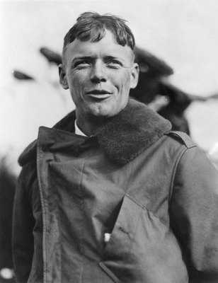 Charles Lindbergh wooden framed poster