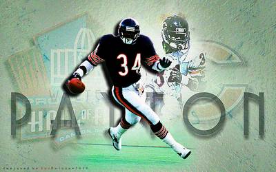 Walter Payton poster with hanger