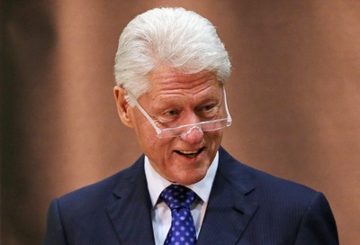 Bill Clinton wood print