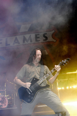 In Flames poster with hanger
