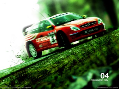 Colin mcrae rally 4 wooden framed poster