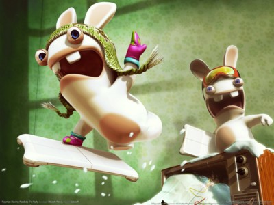 Rayman raving rabbids tv party poster with hanger
