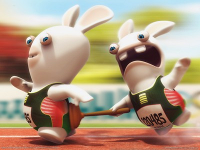 Rayman raving rabbids tv party poster with hanger