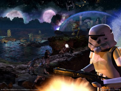 Star wars galactic battlegrounds canvas poster