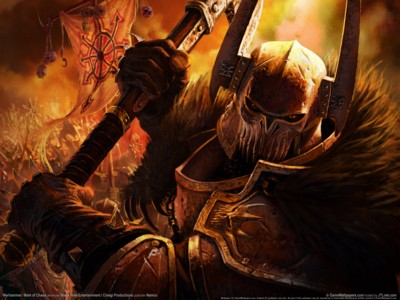 Warhammer mark of chaos metal framed poster