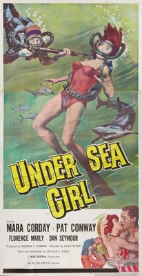 Undersea Girl movie poster (1957) metal framed poster