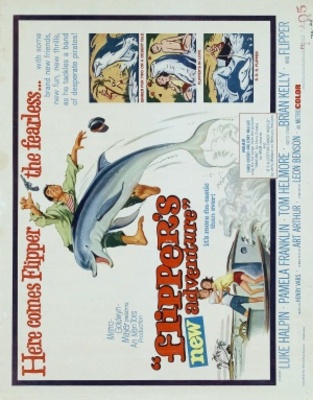 Flipper's New Adventure movie poster (1964) metal framed poster