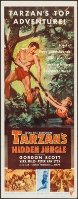 Tarzan's Hidden Jungle movie poster (1955) wooden framed poster