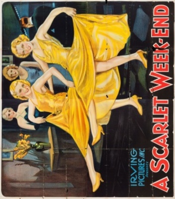 A Scarlet Week-End movie poster (1932) wood print