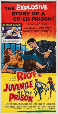Riot in Juvenile Prison movie poster (1959) wood print
