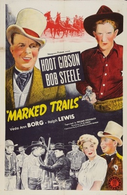 Marked Trails movie poster (1944) wooden framed poster