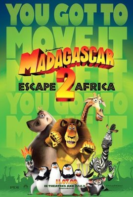 Madagascar: Escape 2 Africa movie poster (2008) wood print