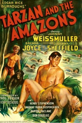 Tarzan and the Amazons movie poster (1945) poster with hanger