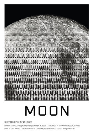 Moon movie poster (2009) wood print