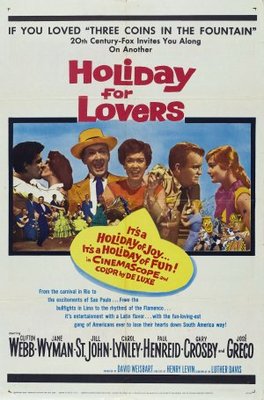 Holiday for Lovers movie poster (1959) wood print
