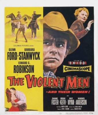 The Violent Men movie poster (1955) wood print